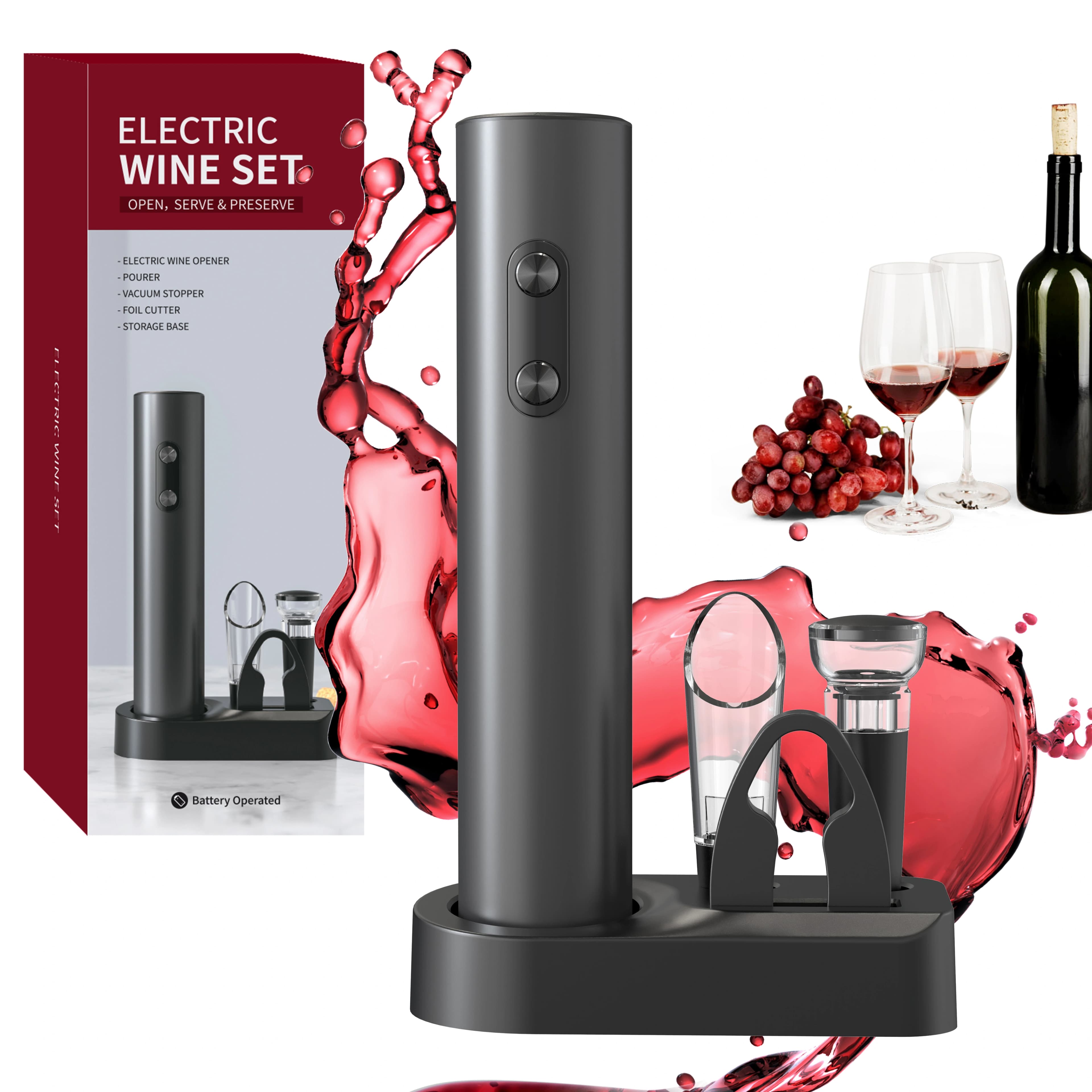 ชุดที่เปิดไวน์ไฟฟ้า (Electric Wine Opener Set) - 3