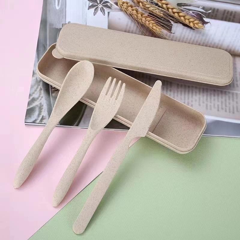 ชุดช้อนส้อม Wheat Straw พร้อมกล่อง - 1