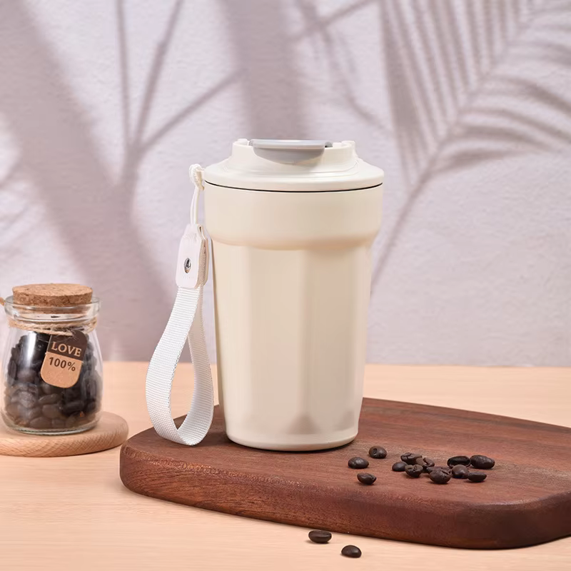 แก้วกาแฟสแตนเลสพร้อมฝาปิด - 1
