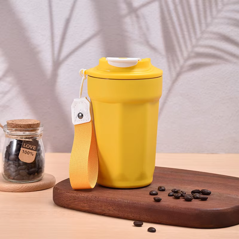 แก้วกาแฟสแตนเลสพร้อมฝาปิด - 2