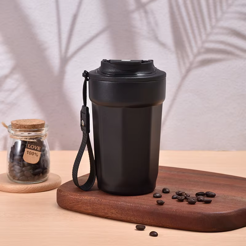 แก้วกาแฟสแตนเลสพร้อมฝาปิด - 4