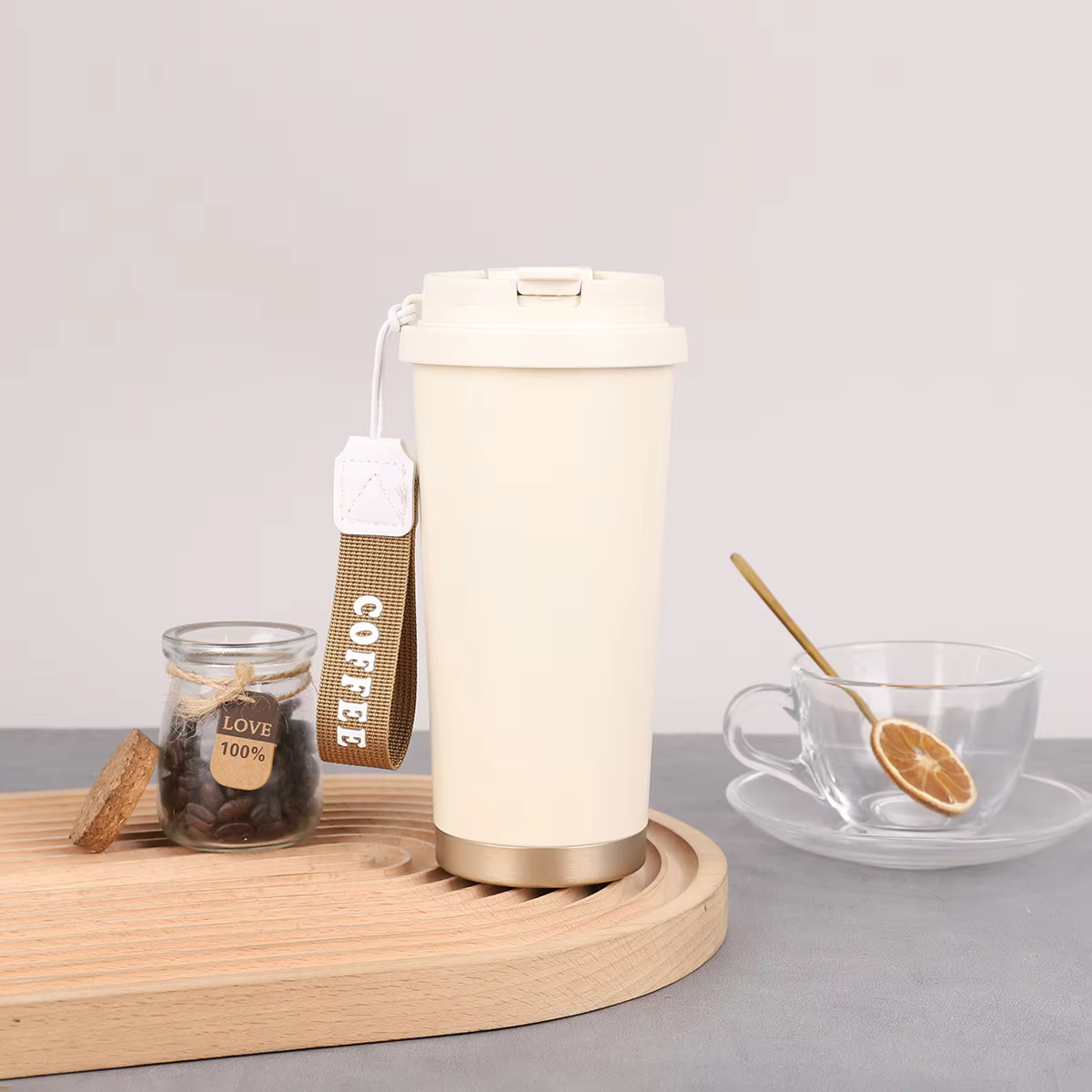 แก้วกาแฟสแตนเลสพร้อมฝาปิด 500 ml - 3