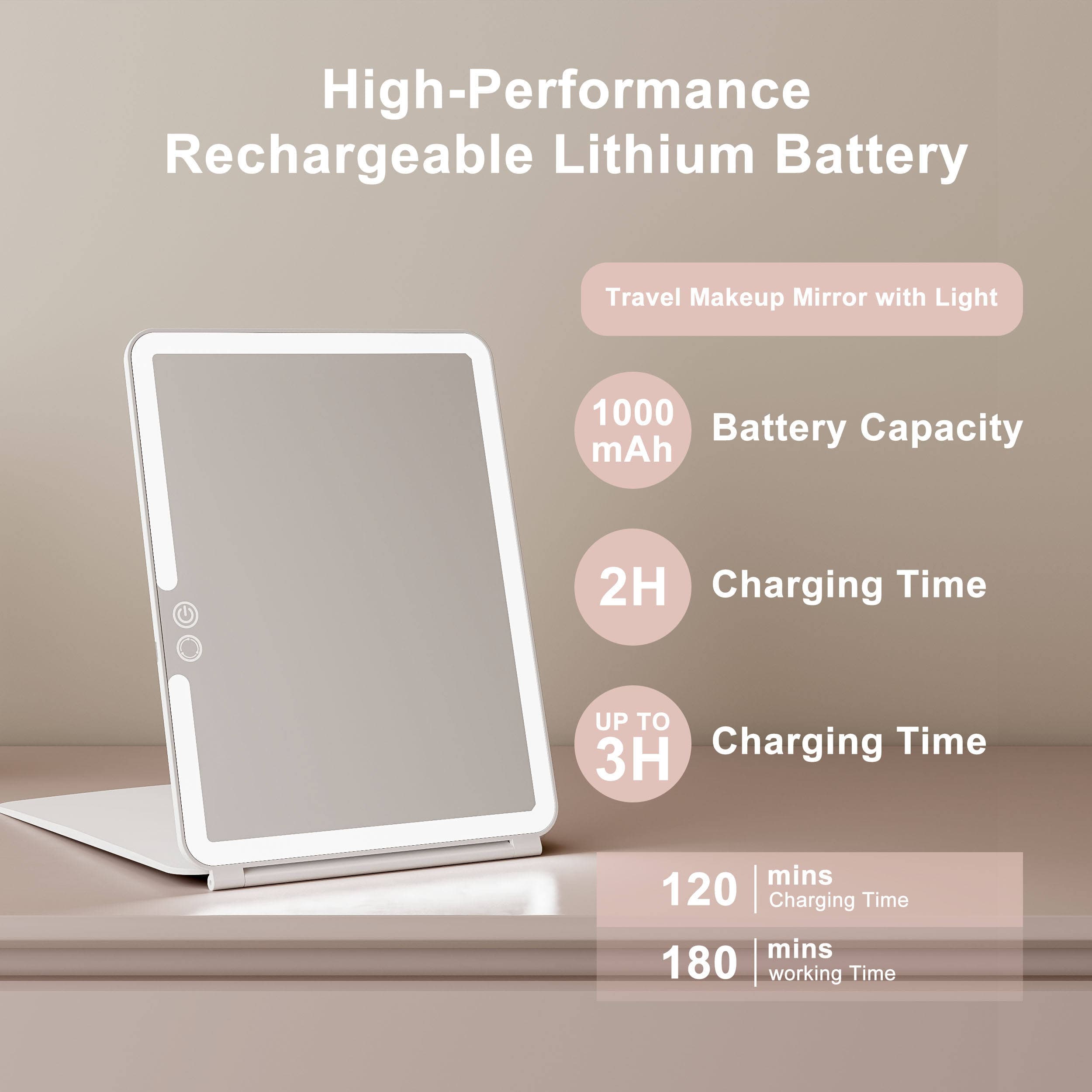 กระจกแต่งหน้าพร้อมไฟ LED (LED Makeup Mirror) - 5