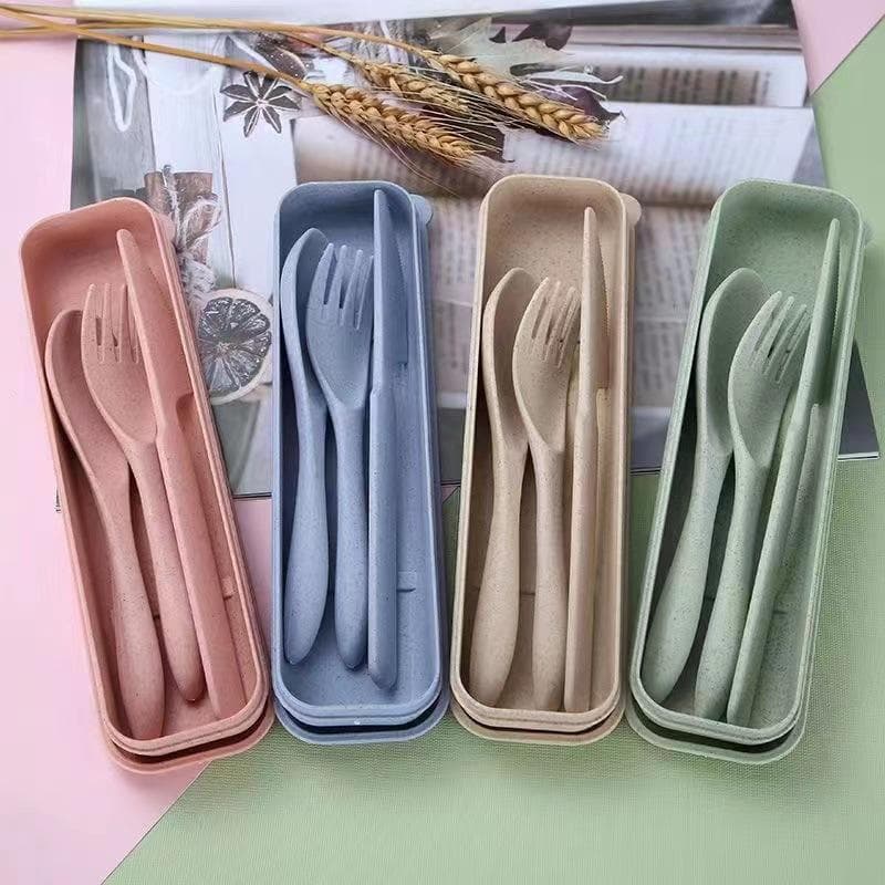 ชุดช้อนส้อม Wheat Straw พร้อมกล่อง